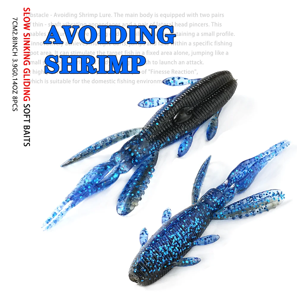 SUNMILE 8 Uds Aviodant Cloves 2,8 pulgadas cebos para gatear oft señuelo Señuelos de Pesca camarones langosta señuelo de plástico suave Señuelos de Pesca - imagen 2