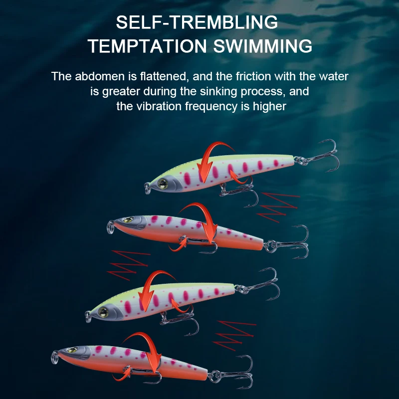 Señuelo de pesca con vibración, cebo duro que se hunde, 75mm, 11,5g, Wobblers de sonido para lucio, perca, Jerkbaits, Minnow, ríos - imagen 4