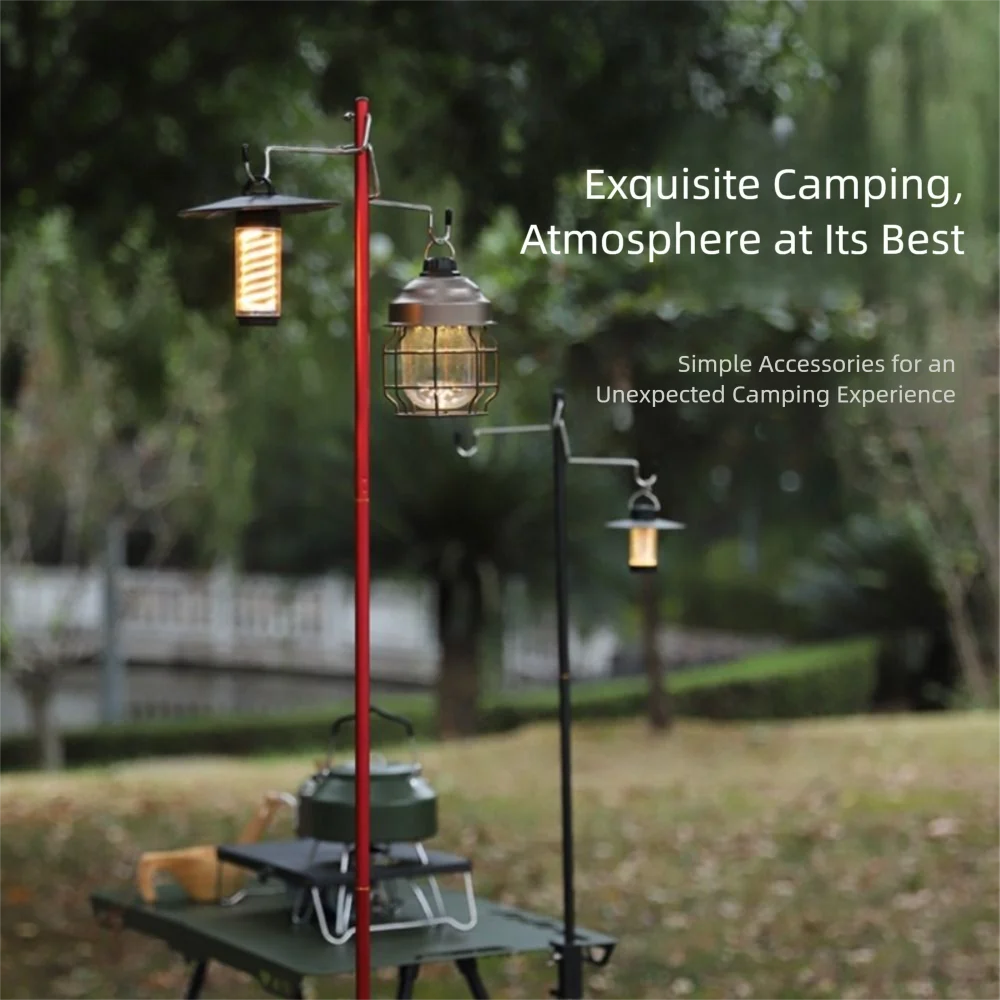 Nuevo soporte para linterna de Camping de aleación de aluminio, soporte de luz desmontable portátil, lámpara ligera plegable para acampar, poste para tienda de campaña al aire libre - imagen 2