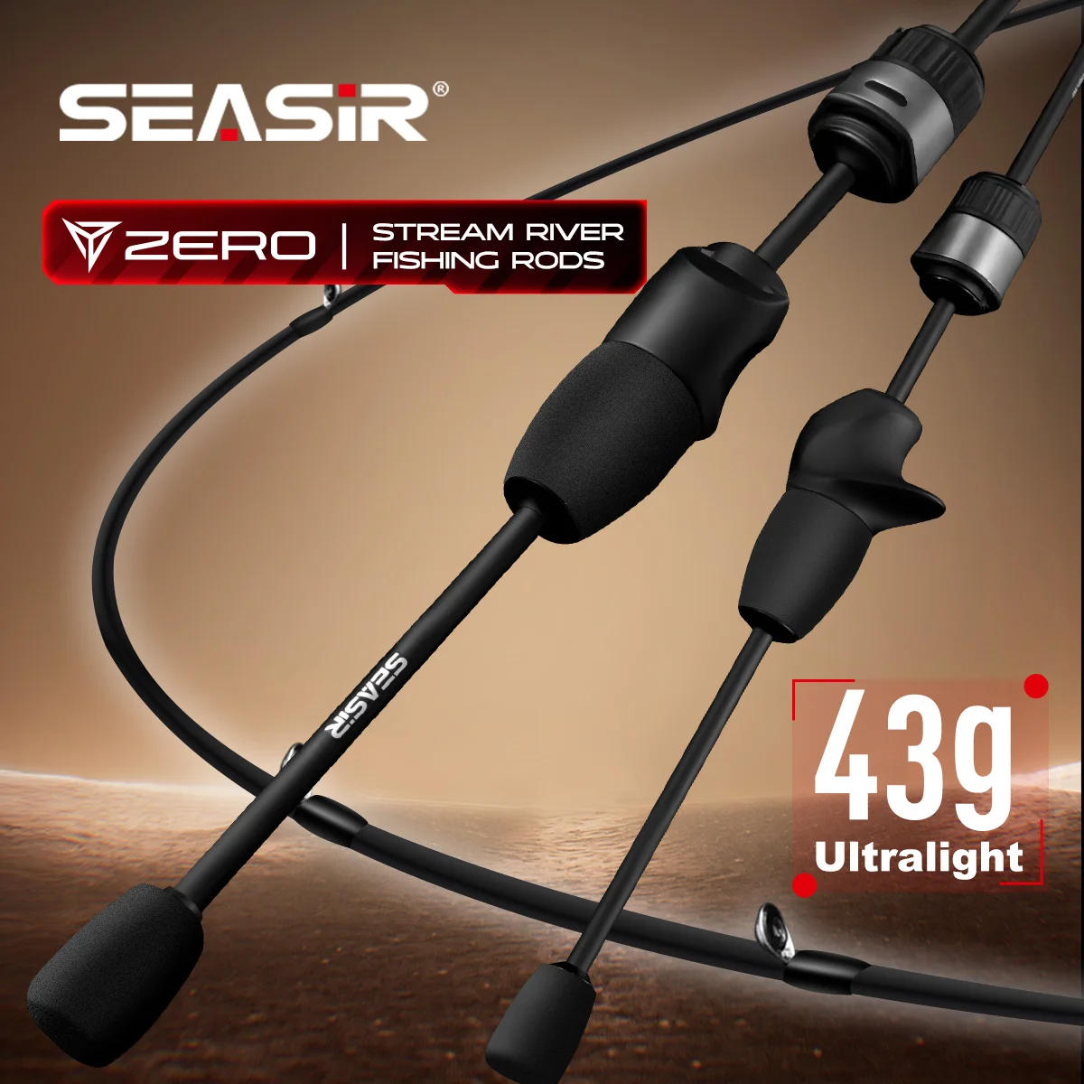 Seasir Zero Spining Baitcasting caña de pescar Bfs ultraligera 43g 1,53 M 30T + Boron-carbono Ul señuelo peso 1,5-6G 2 secciones