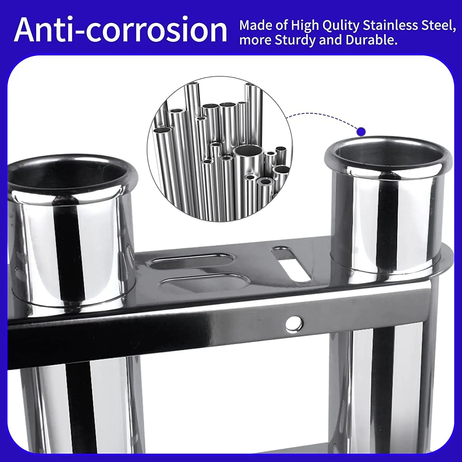 Soporte de caña de pescar de acero inoxidable para barco, accesorios de Hardware para barco, 3 tubos - imagen 5
