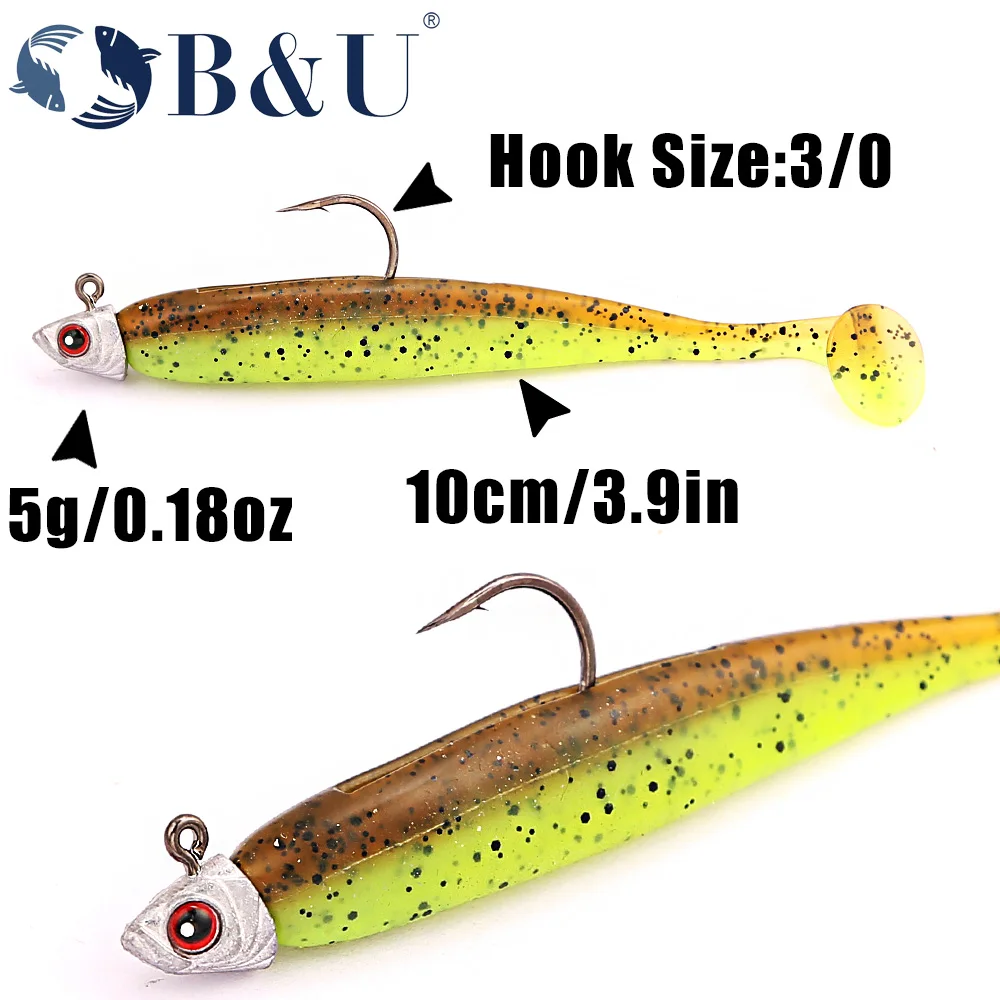 B & U Jig Head Spinner — Anzuelo para vinilo con ojo 3D - imagen 3