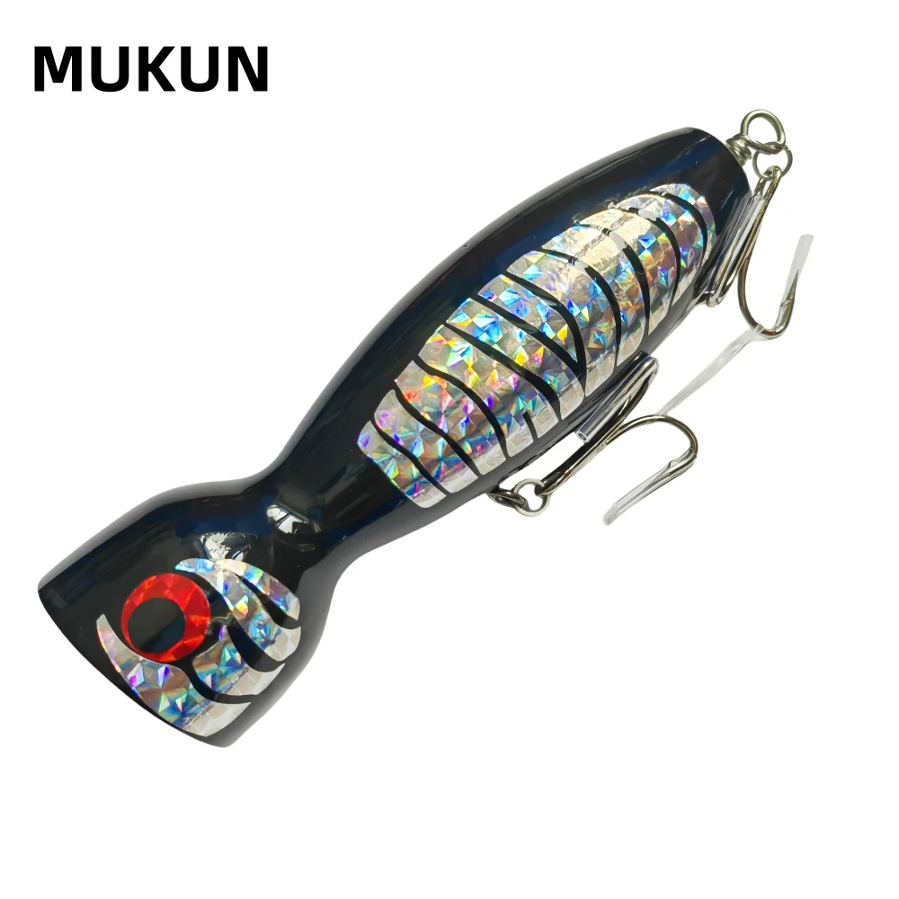 MUKUN-Señuelos de pesca Popper Big Game, cebo duro artificial para pesca en agua salada GT, Wobbler Topwater, 16cm 100g 120g