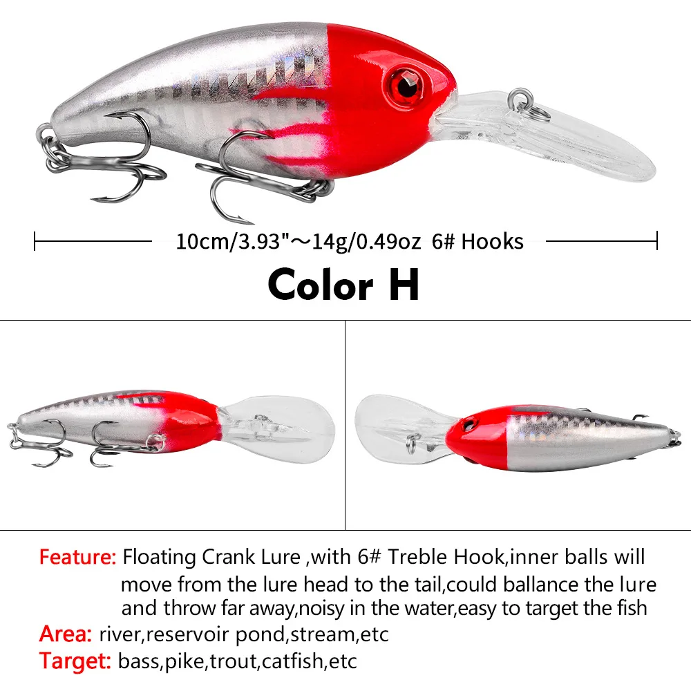 Crankbait Minnow con manivela para lucio y trolling - imagen 5