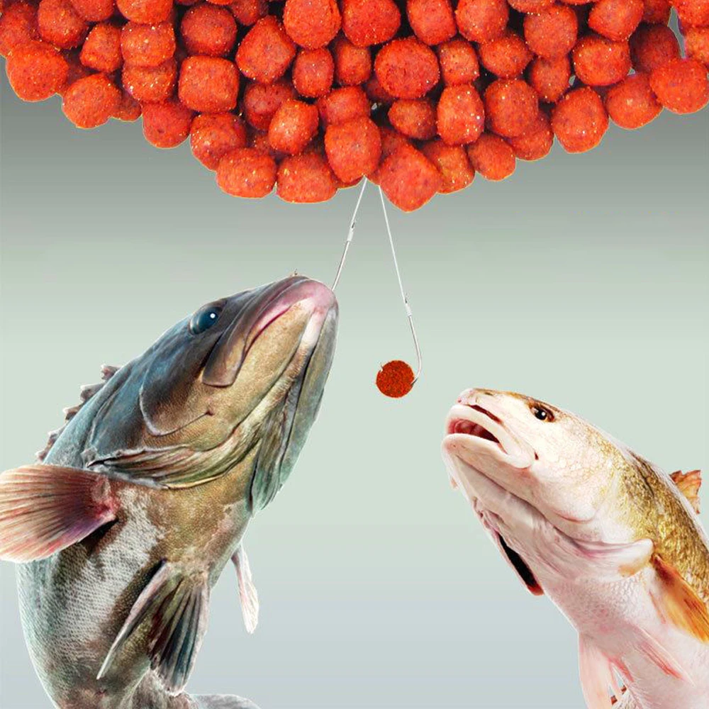 Cebo de comida de pesca, alimentación acuática, 120 Uds., 6mm, 330 Uds., 4mm, granular para 1 # -10 #   Anzuelo de agua dulce para carpa, señuelo suave, atrayente de peces de Pesca