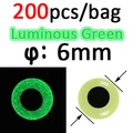200pcs 6mm Green