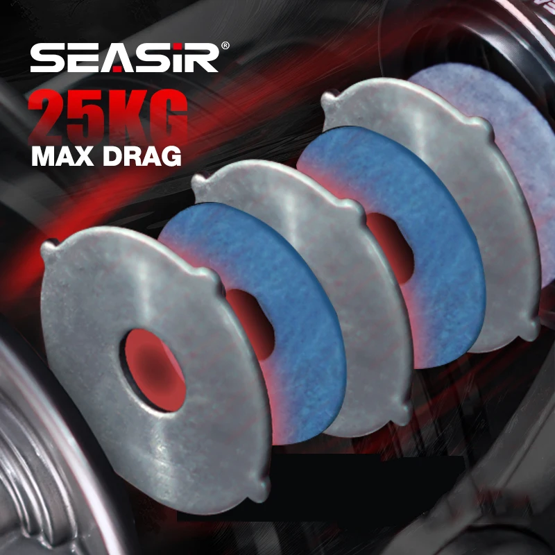 SEASIR CONTRA MAX carrete de pesca giratorio totalmente de Metal 9 + 1 BB arrastre máximo 25KG/55LB cuerpo de aleación de aluminio y agarre rueda de pesca de agua salada - imagen 4
