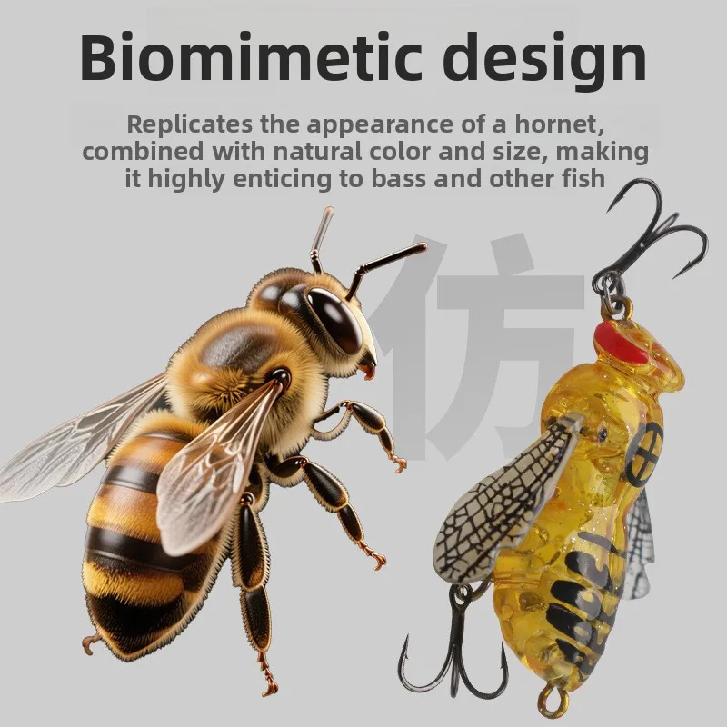 Testar avispa Crawl cebo 5g 9g insecto biónico agua dulce flotante Swimbaits superficie de río cebo duro lubina carpa Lucio Señuelos de pesca - imagen 4