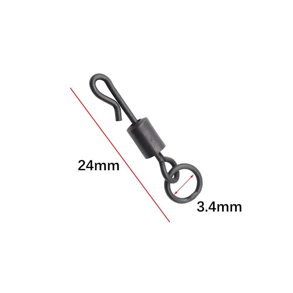 Herramientas giratorias para pesca de carpa, accesorios de conector de aparejo Ronnie, gancho giratorio para pesca, aparejo Terminal de manga gruesa, 20 piezas - imagen 2