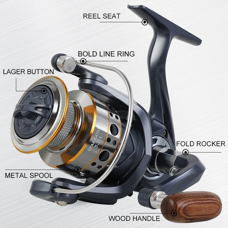 Carrete de pesca giratorio BILLINGS, arrastre máximo de 12KG para pesca en agua dulce y salada, carrete de Metal plegable, balancín izquierdo/derecho intercambiable - imagen 3