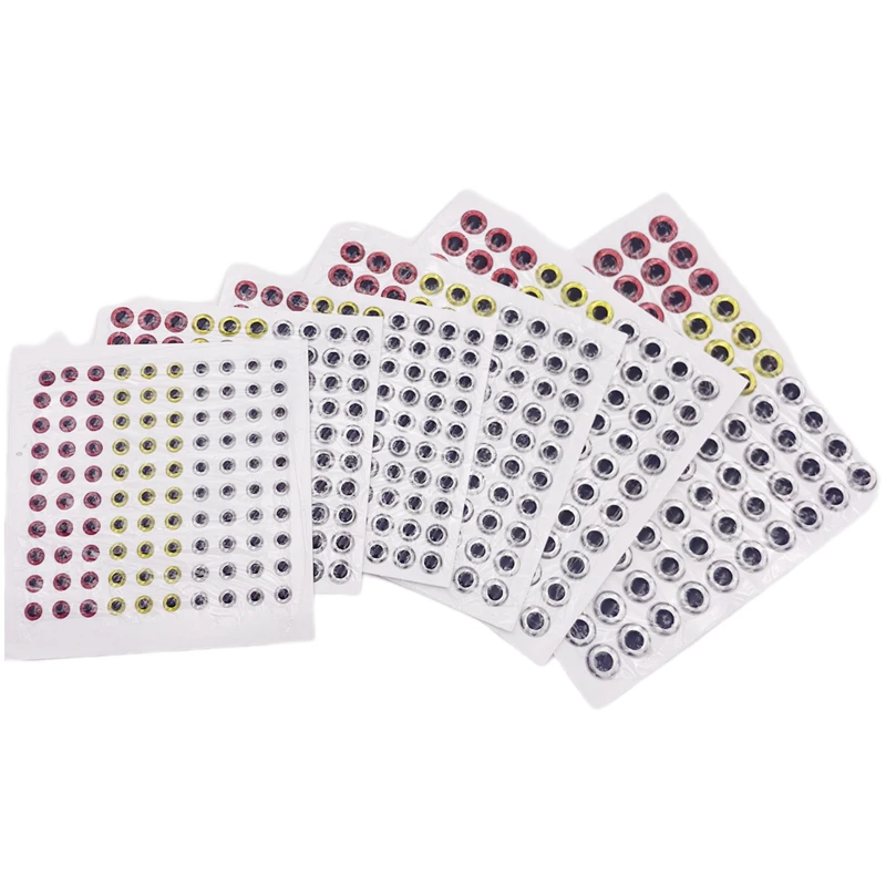 Ojos de señuelo de pesca de simulación holográfica 3D, 3/4/5/6mm/7/8/9mm, anzuelo de pesca con mosca, plantilla, fabricación de cebos, 200 piezas * - imagen 5