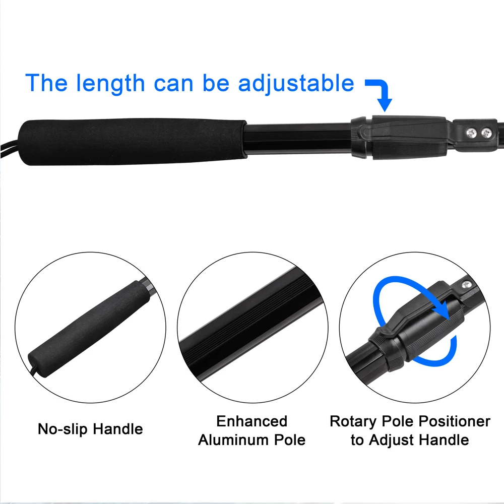 Red de pesca flotante plegable, Red de aterrizaje para Kayak, Mosca, lubina, trucha, mango telescópico con recubrimiento de goma - imagen 4