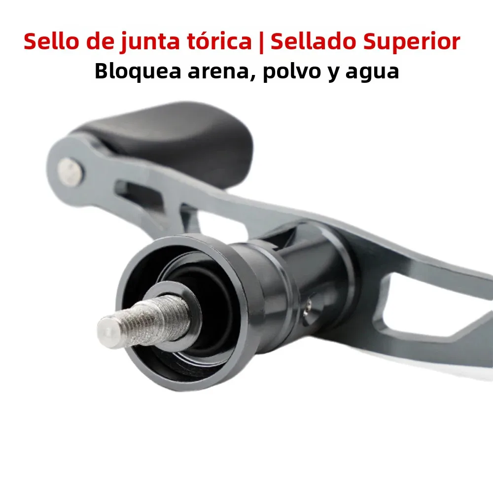 Huidiao-mango atornillable de acero inoxidable para carrete de pesca giratorio, serie 1000-4000, balancín impermeable, doble agarre de goma suave - imagen 3