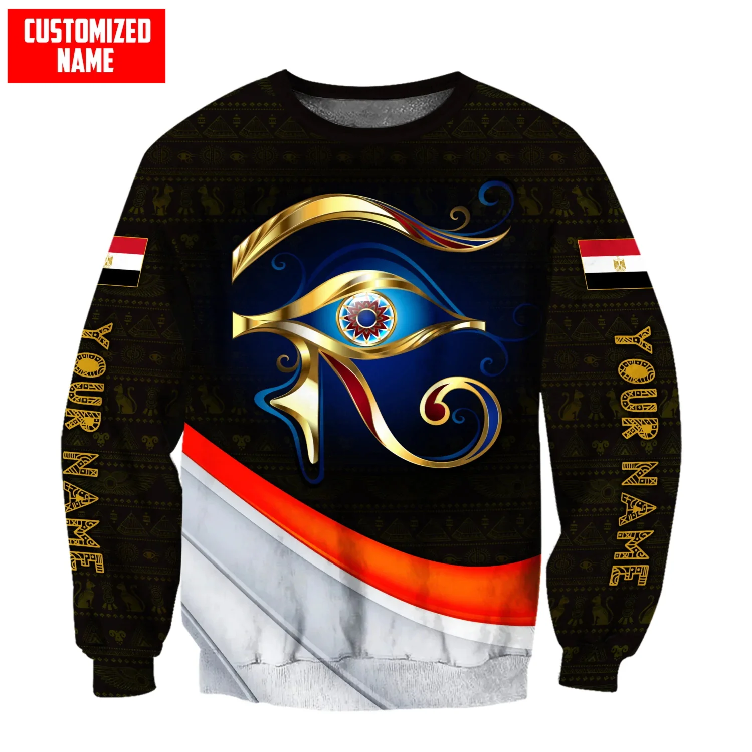Sudadera con capucha y sudadera con estampado 3D de Ojo de Horus Egipto para hombre, sudaderas con capucha con cremallera Unisex, chándales informales KJ933 - imagen 2