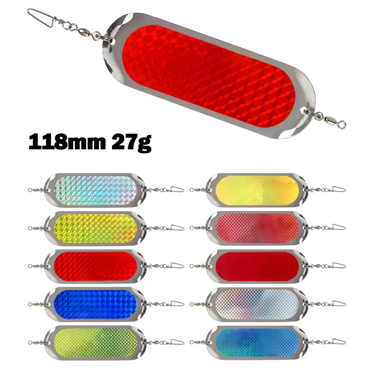 27g buceo hundimiento Trolling Flasher salmón pesca trucha pesca fundición larga Heavy Metal Flutter cuchara hoja cebo - imagen 4