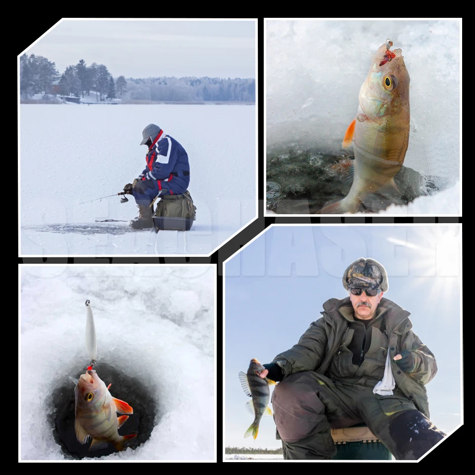 Kit de pesca en hielo con doble caña: doble, diversión para el precio de una caña, punta de caña sensible y no se rompe fácilmente al doblado. - imagen 5