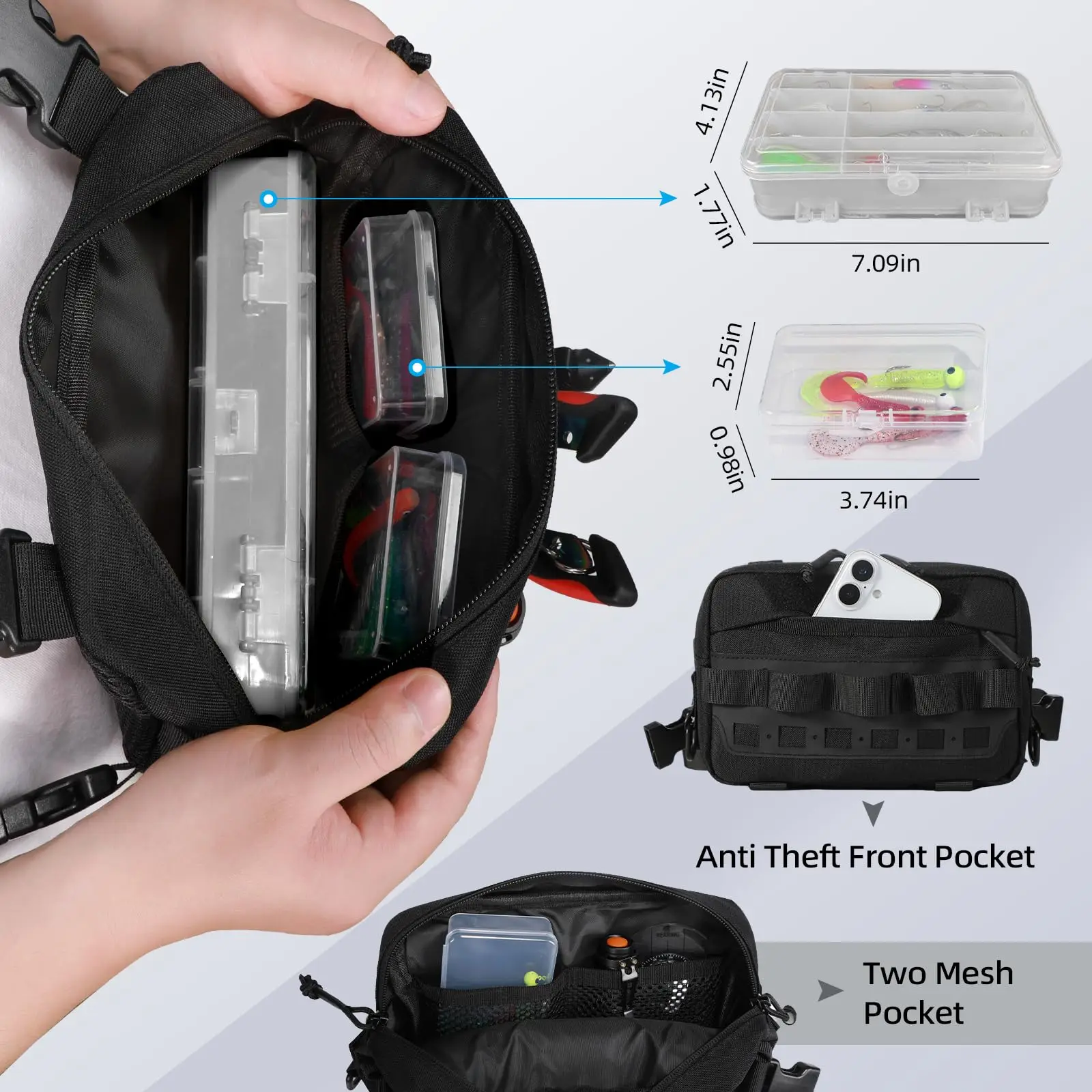 Chaleco táctico para pesca con riñonera integrada - imagen 4