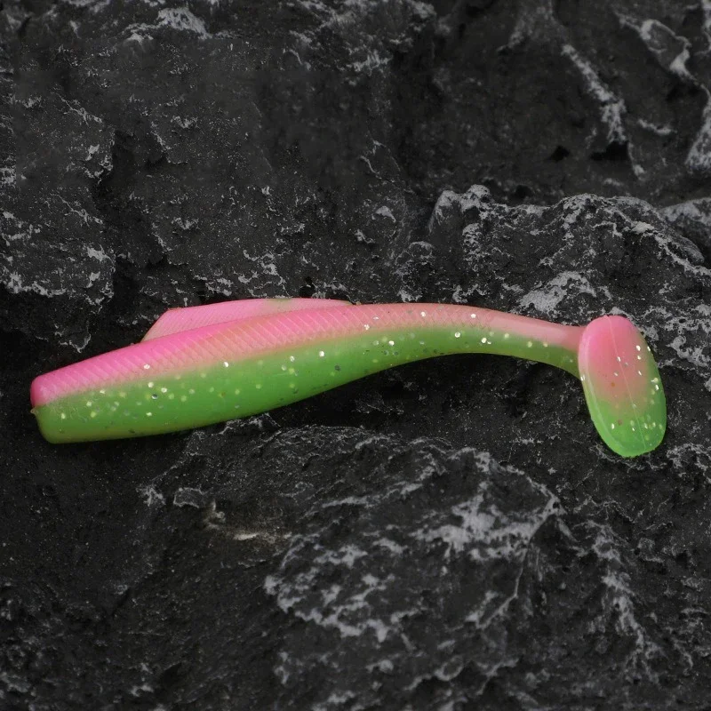 4/6/8/12 Uds cebo suave Tpr 4-10cm 0,5-7,7g cola de paleta suave Swimbait Señuelos de pesca cebo Artificial de silicona Wobblers señuelos blandos - imagen 3