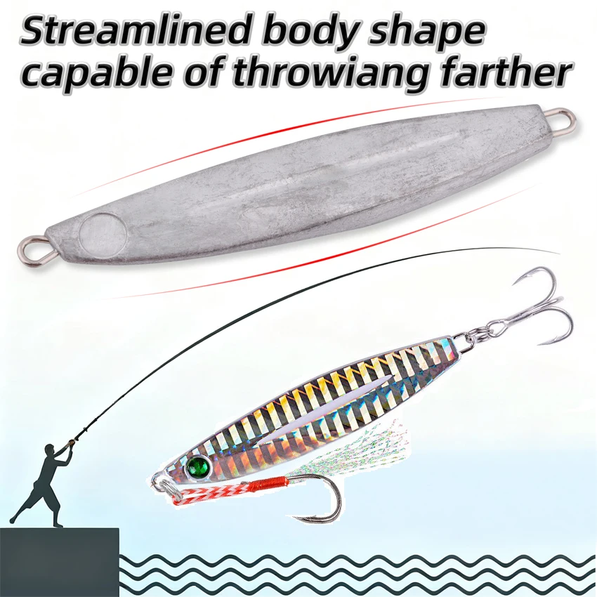 20 unids/lote señuelo de pesca sin pintar Jigbait 40g 28g 21g 17g 14g 10g 7g Shore Cast Nake Jigs señuelos artificiales Color Original - imagen 4