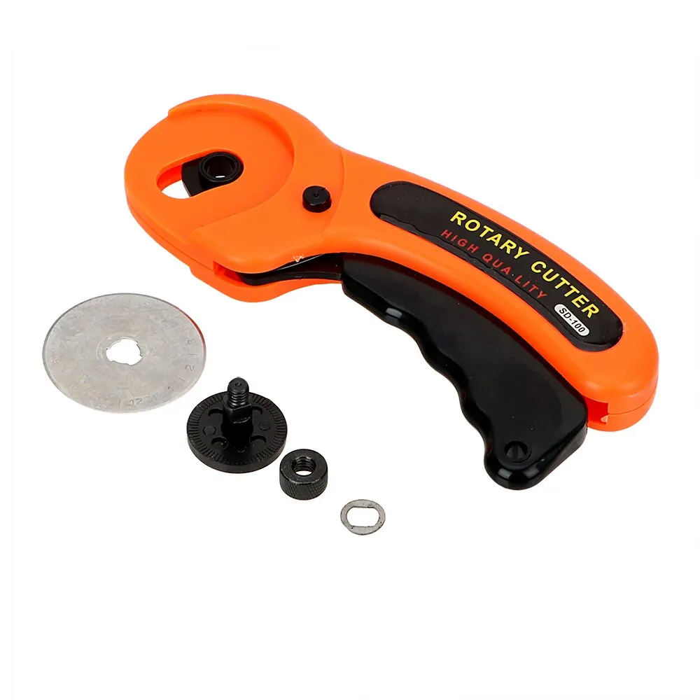 Cuchillo de corte de tela, rueda de rodillo, herramientas de costura de acolchado redondo para ropa, almohadilla para rascar a mano, Hardware de papel giratorio de 45mm - imagen 3