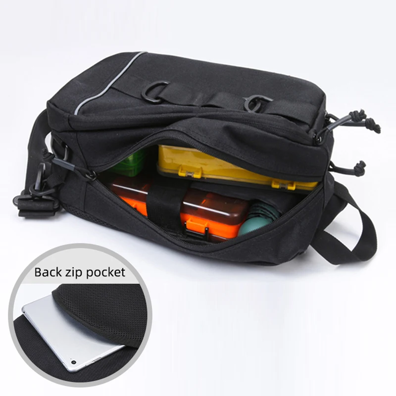 Bolsa de pesca al aire libre con señuelo táctico, bolso de pecho multifunción para acampar, senderismo, escalada, equipo de pesca cruzado XA216G - imagen 3