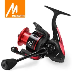 Carrete giratorio MEREDITH, rodamientos de bolas 7 + 1, carrete de pesca con relación de engranaje 5,2: 1 para perca, lubina y Lucio