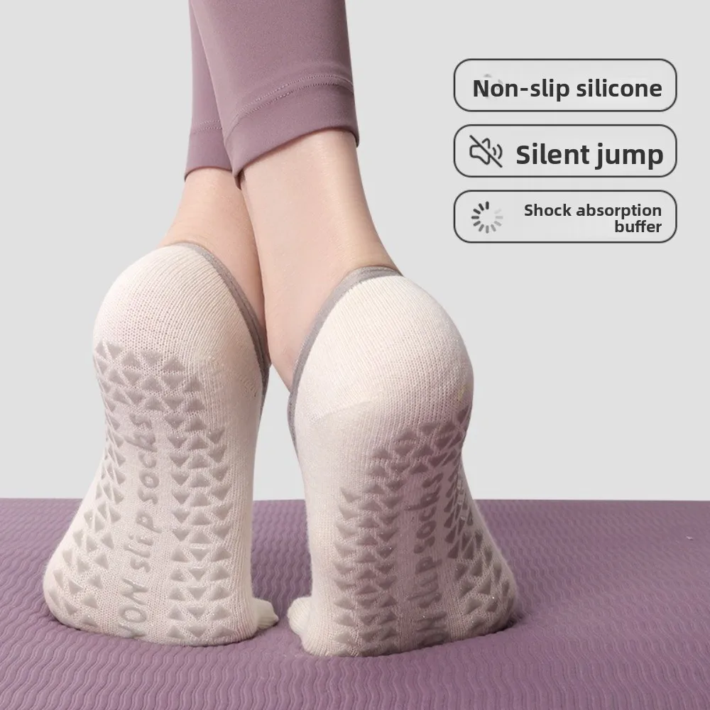 Calcetines de Yoga con agarre antideslizante suave, calcetines transpirables con absorción de impacto para Pilates y barcos, calcetines deportivos sin costuras para ejercicio en casa - imagen 2