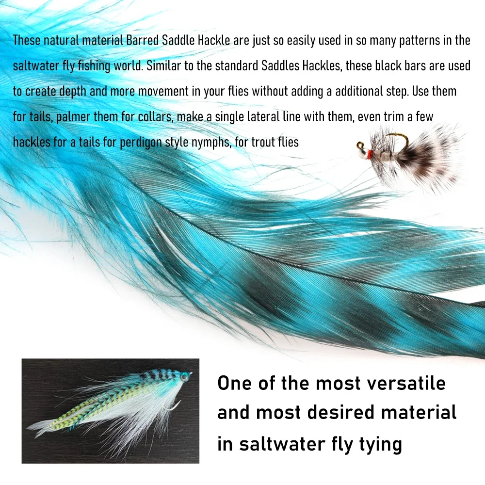 Wifreo-sillín de color Natural para pesca, materiales de atado de moscas para agua dulce y salada, 14cm, 10 unids/lote por paquete - imagen 5