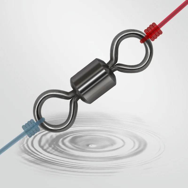 20 unids/lote de giratorios de pesca con rodamiento de bolas giratorio con broches de seguridad anillos sólidos giratorios para accesorios de pesca de carpa herramientas - imagen 4