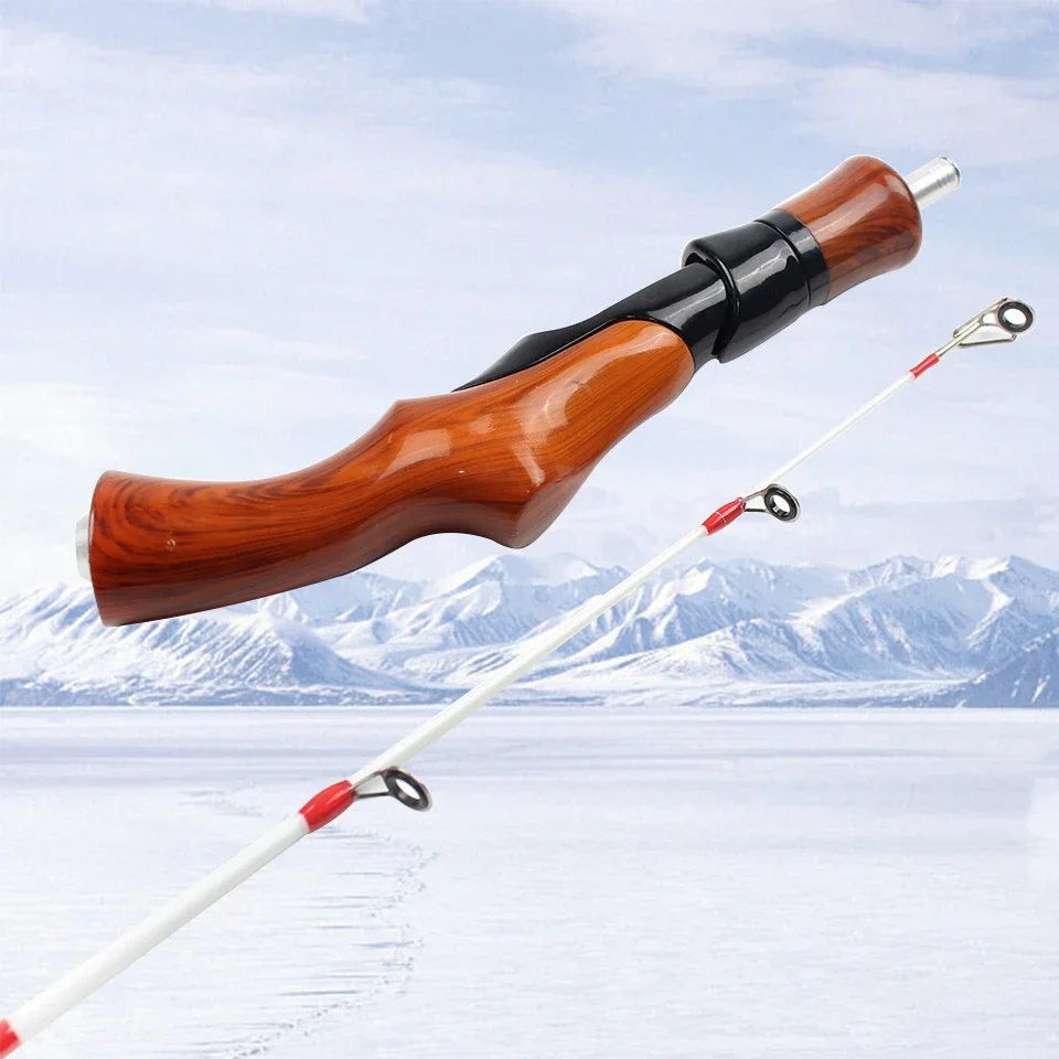 Caña de pescar de carbono enchufable, mango de corcho, ultraportátil para pesca en hielo/lago, perfecta para pesca en movimiento con entusiastas