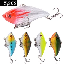 5 uds señuelo de Pesca duro VIB 7,4 cm 15,7g cebo Artificial de plástico anzuelos triples Peche Bass Pike Trolling Pesca aparejos de Pesca
