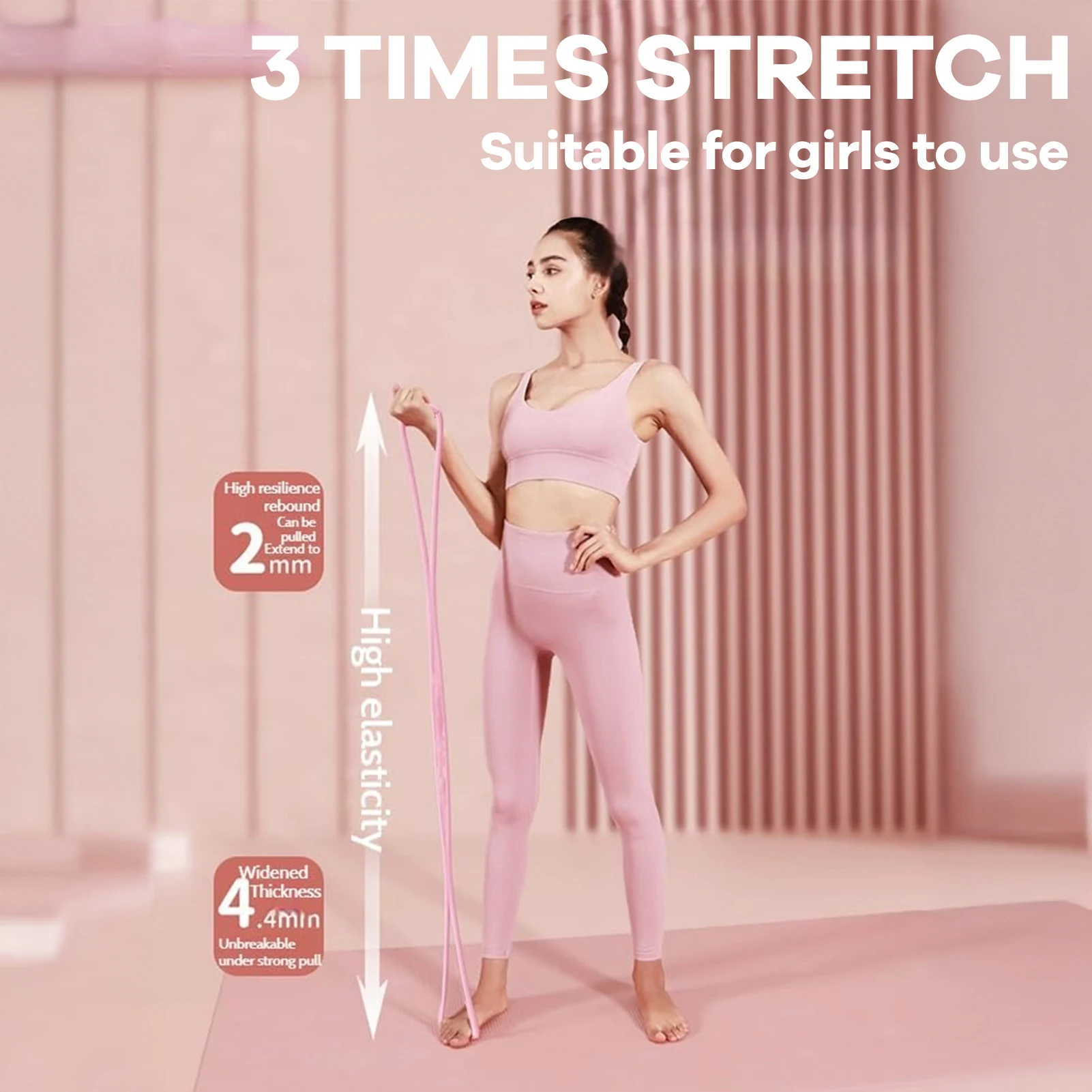 Banda de resistencia de 8 formas, correa de entrenamiento de espalda de alta elasticidad para Yoga, Pilates, baile, moldeador corporal, entrenamiento deportivo, cuerdas de Fitness - imagen 4