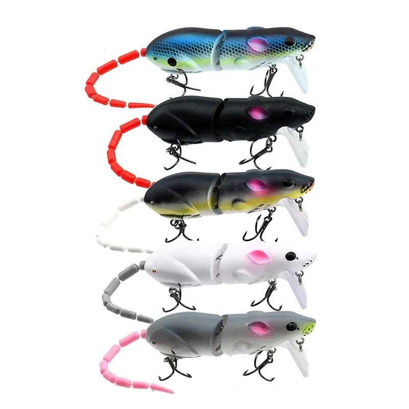 15,5g 155mm Topwater Bionic Rat cebo articulado ratón señuelo 2 secciones cebo Artificial rata señuelo Wobbler Pesca Lucio señuelos - imagen 3