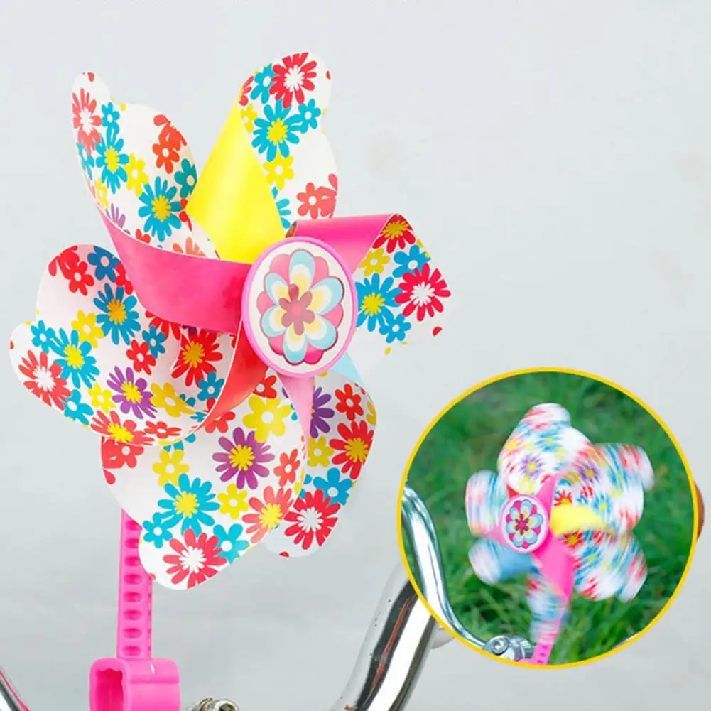 Molinillo de viento decorativo para bicicleta, Polo de bicicleta de dibujos animados de manillar largo/corto, flor de corazón de amor, accesorios de ciclismo para niños - imagen 3