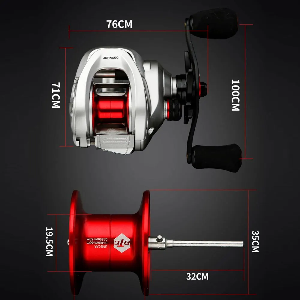 Carrete baitcasting ultraligero con freno magnético 6.4:1 para pesca profesional - imagen 5