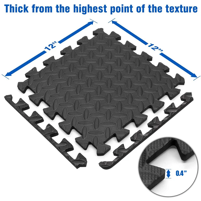 Esterilla de gimnasio de Protección deportiva, alfombrilla de grano de hoja Eva de 30x30Cm, alfombras de empalme antideslizantes para Yoga y Fitness, para sala de choque, 12 Uds. - imagen 3
