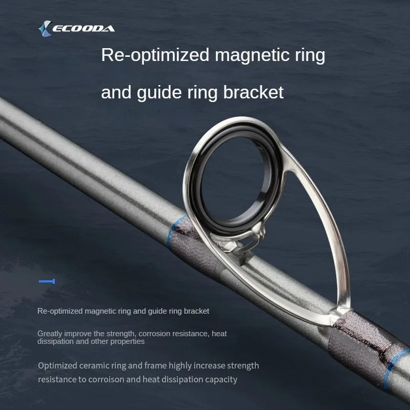 ECOODA-caña de pescar EFSBⅢ para barco, caña de pescar para mar, 1,6 m, 1,8 m, 2,2 m, 2,7 m, caña de fundición giratoria de carbono 40-120 #, Punta luminosa - imagen 3