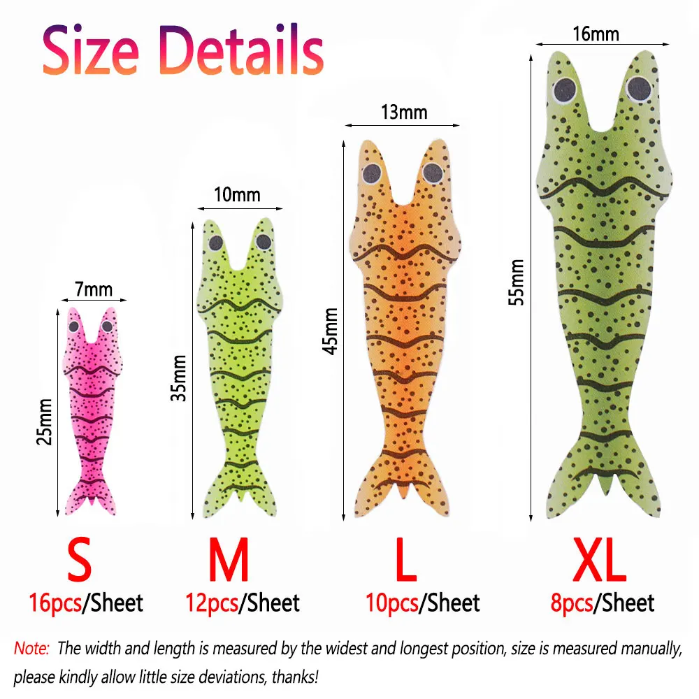 Bimoo-camarones realistas precortados, Material de atado de moscas de Ninfa, cebo de pesca de trucha, 2/4 hojas - imagen 3