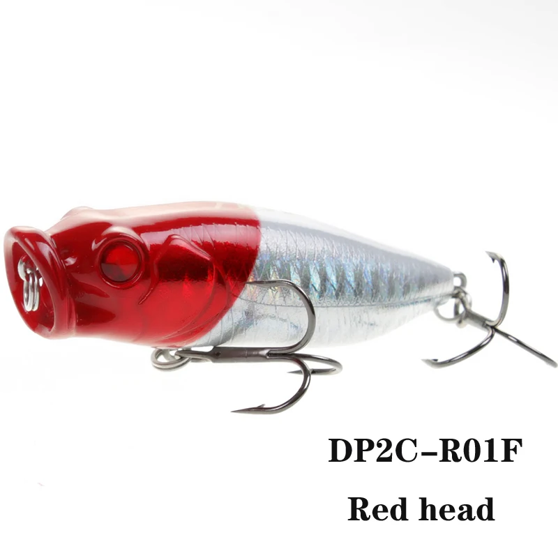 LUTAC Popper-anzuelo de pesca de alta calidad, señuelo duro de ojo de pez 3D, 65mm, 10g, 6 colores - imagen 4