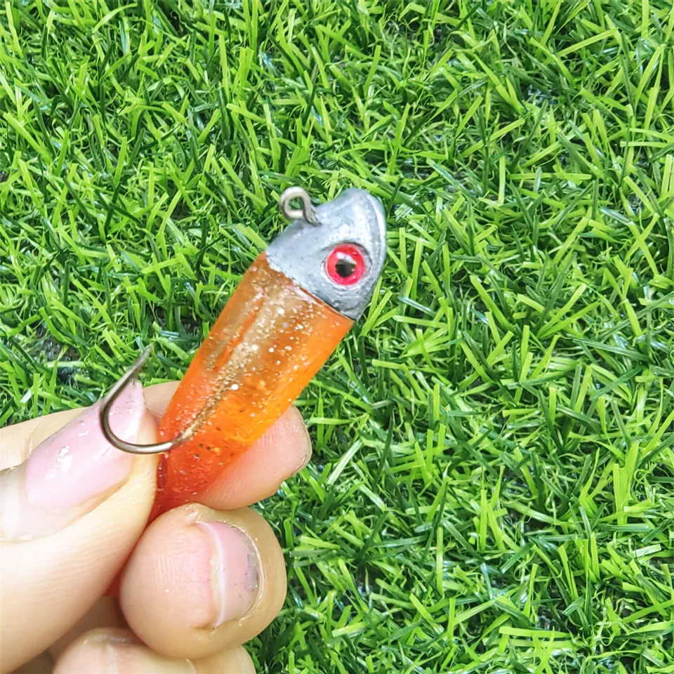 SWOLFY-señuelo de pesca con cabeza de plomo, cebo suave de 5,5 cm y 7,5g, señuelo para pececillos, plantilla para Lucio - imagen 5