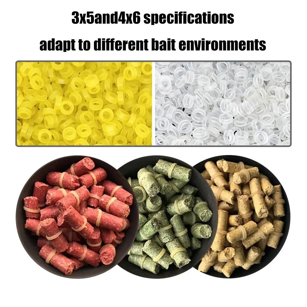 5000 Uds. Bandas elásticas de cebo de goma para pesca, materia prima de látex de goma, cebos de gusano de sangre, banda elástica, herramientas de pesca amarillas y rojas - imagen 4