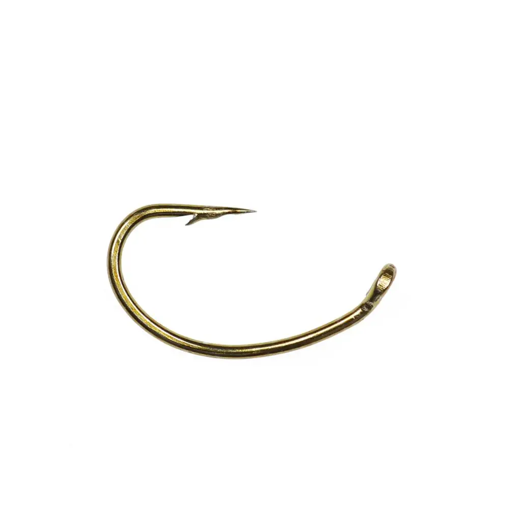 Bimoo 50 Uds 100 Uds bronce con púas curvadas Ninfa mosca atado gancho para larvas Caddis Pupae Scuds Emerger Mayfly trucha Señuelos de pesca - imagen 4