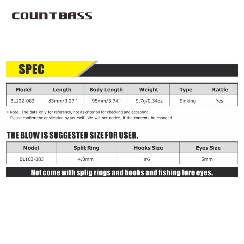 Countbass 10 Uds. Señuelos duros en blanco, 83mm/3,27 "9,7g/0,34oz, pececillo que se hunde, cebos de pesca sin pintar, Wobblers, cebos duros en blanco - imagen 3