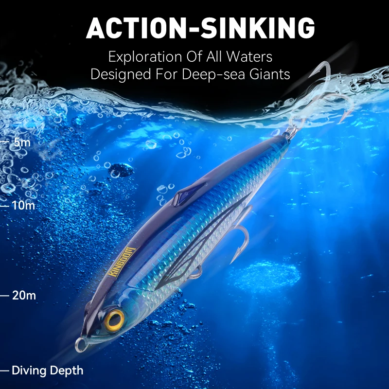 Kingdom Sinking Pencil Fishing Lure 61g 150mm 66g 120mm Artificial Bait for Trolling for Tuna Sea Fishing - imagen 4