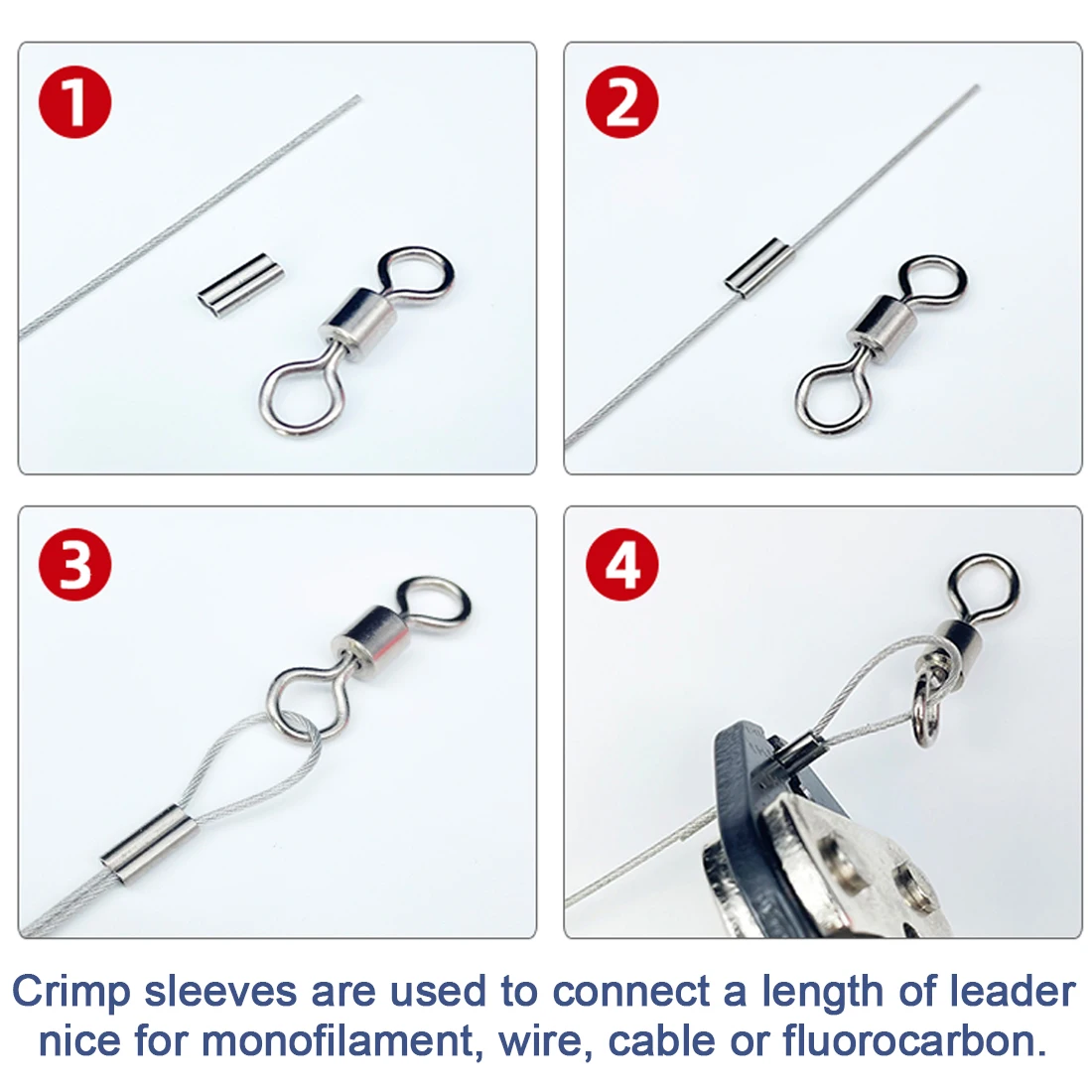 50 ~ 200 Uds. Tubo de alambre de pesca de latón, mangas de prensado de un solo doble barril, accesorios de sedal, conector de tubo de pesca - imagen 5