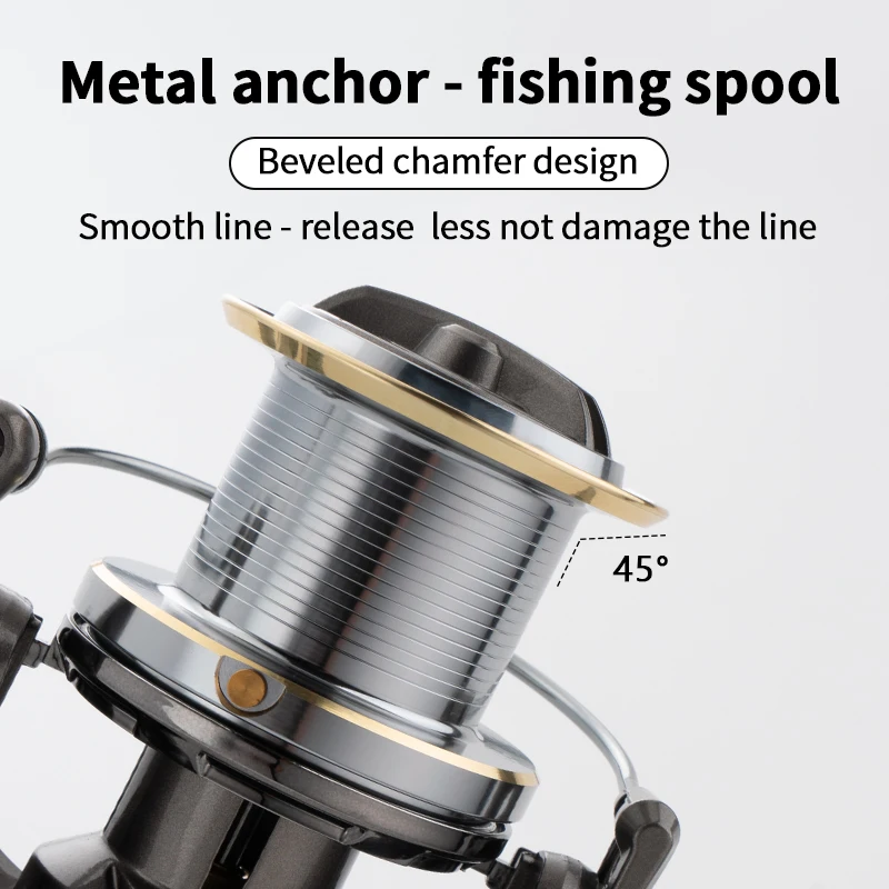 Carrete de Pesca Giratorio Huidiao NGK-II 8000-14000, Potente Carrete de Pesca con Arrastre Máximo de 25 kg, 6+1BB, Lanzamiento a Larga Distancia para Pesca de Grandes Capturas - imagen 3