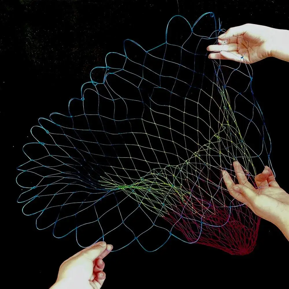 Redes de pesca de nailon de 40/50/60cm, herramientas de pesca plegables, malla con rombos, profundidad del agujero, red de inmersión de aterrizaje de nailon plegable, 3 tamaños - imagen 3