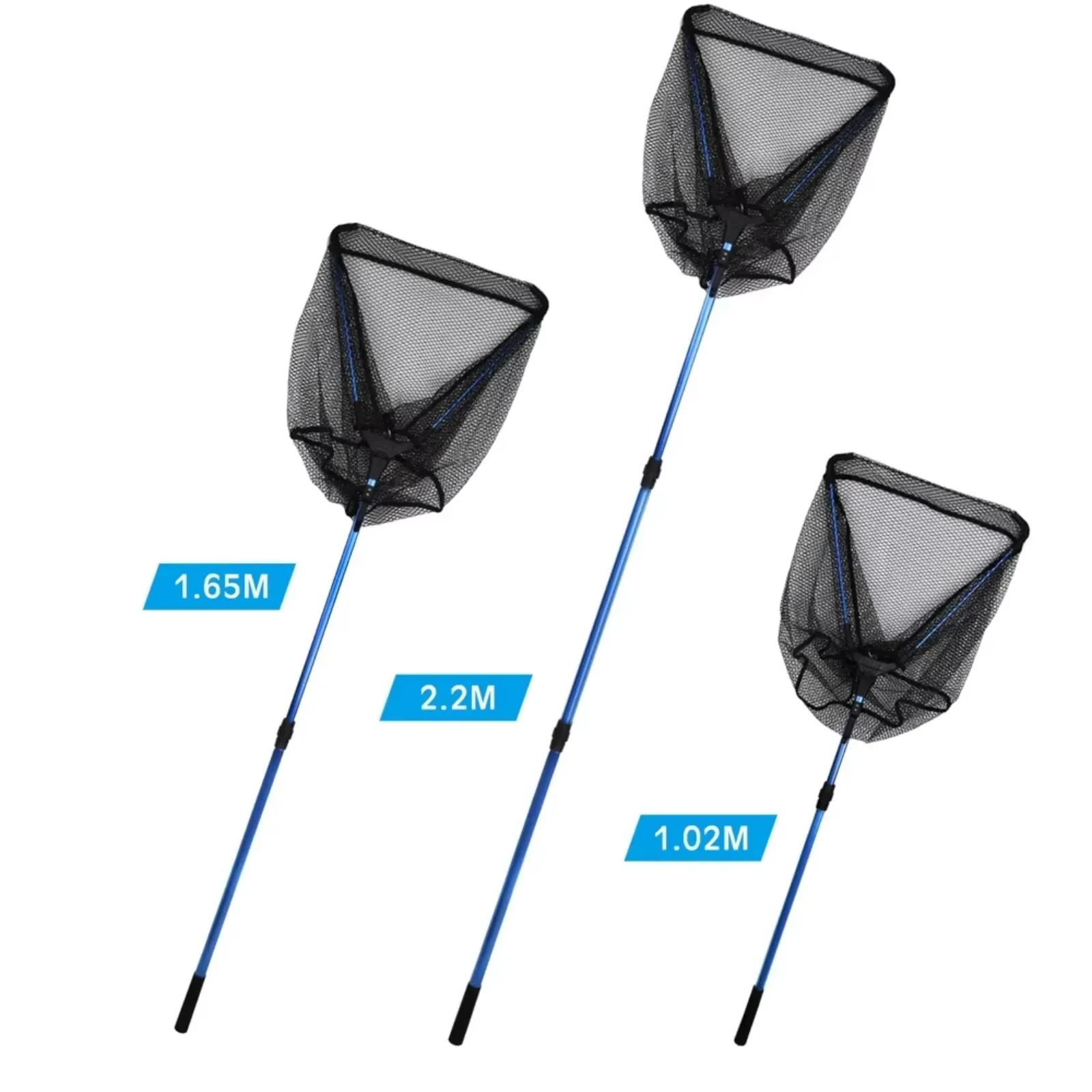 Goture Red de aterrizaje de pesca telescópica 1,02 M 1,65 M 2,2 M, diseño de malla de goma, plegable, fácil de atrapar, liberación segura - imagen 3