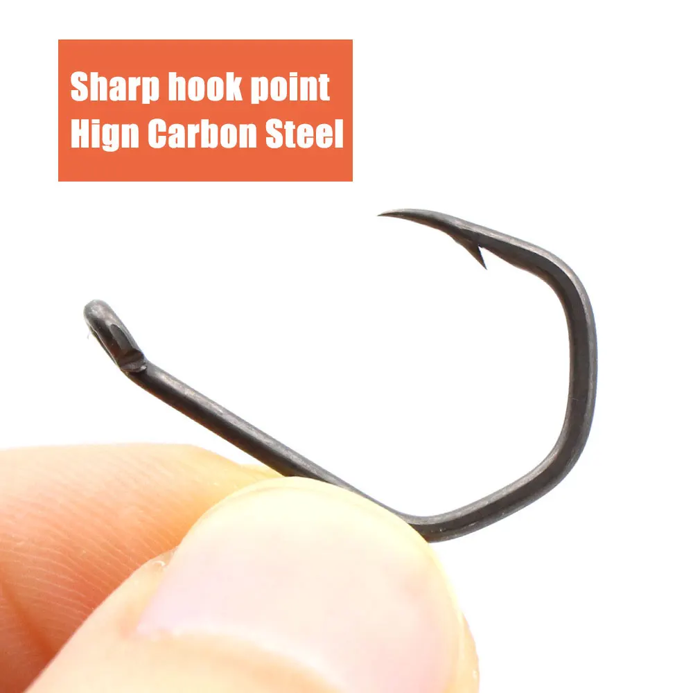 20 piezas anzuelos de pesca de carpa con Micro púas, gancho de garra con revestimiento de PTFE de acero rico en carbono para alimentador de métodos, accesorios para peces, aparejos - imagen 4