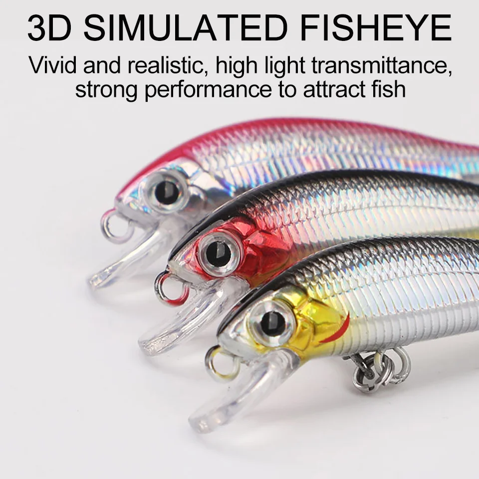 Señuelo de Pesca de pececillos que se hunde, 5,5 cm, 4g, anzuelo duro 3D, Wobblers, Crankbait Artificial, aparejos de Pesca de carpa - imagen 5